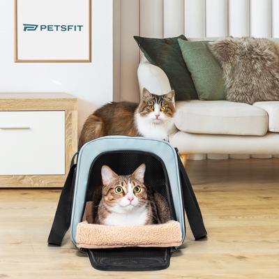 Show full view: Petsfit Airline Approved Dog & Cat Carrier Bag with Patent Safe Buckles, Cyan Blue, Medium: 18 x 11 x 11-in slide 8 of 8