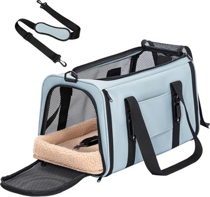 Show full view: Petsfit Airline Approved Dog & Cat Carrier Bag with Patent Safe Buckles, Cyan Blue, Medium: 18 x 11 x 11-in slide 2 of 8
