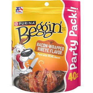 Beggin' Bacon Wrapped Ribeye Jerky Dog Treats, 40-oz pouch