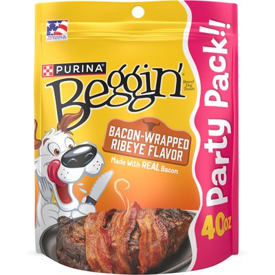 Beggin' Beggin' Bacon Wrapped Ribeye Jerky Dog Treats, 40-oz pouch