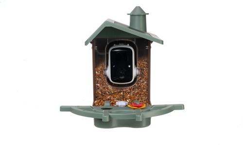 Show full view: PeckPerk Cottage Smart Wild Bird Feeder, Green slide 2 of 6