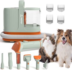 PATPET 6-in-1 Tools Dog & Cat Grooming Pet Hair Vacuum Kit, 1.3-L