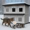 Show in main carousel: Yafylly Double-Decker 6 Room Outdoor Cat House, Gray & Black slide 5 of 9