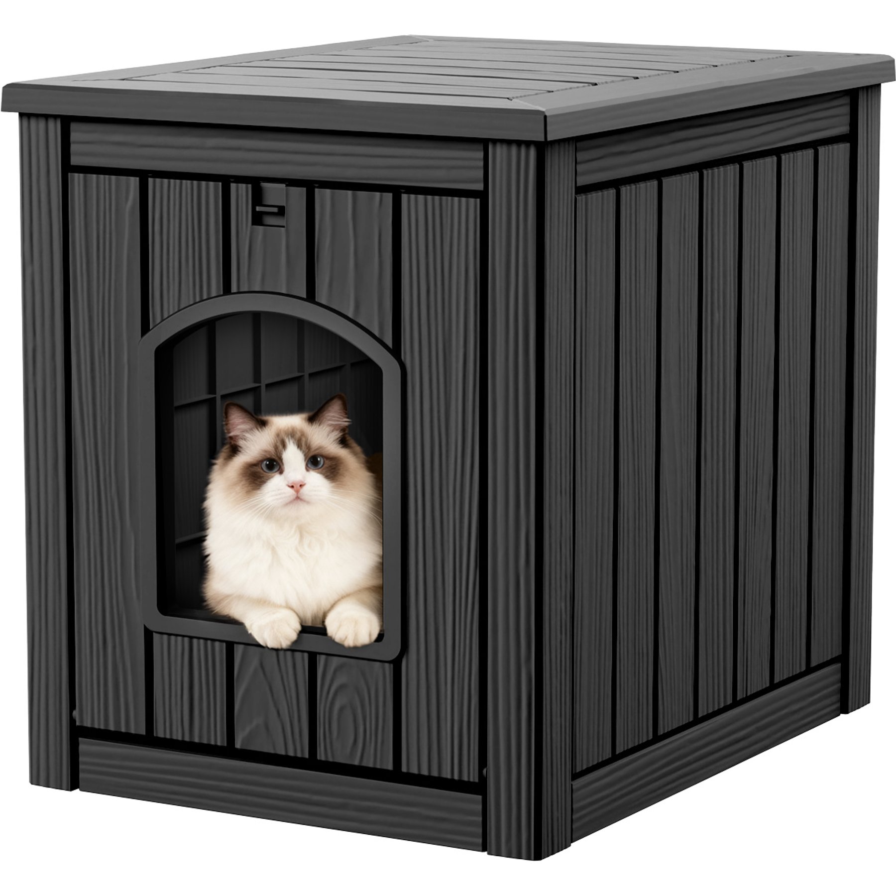 Yafylly Multi-Functional Cat House & Litter Box Cabinet, Black