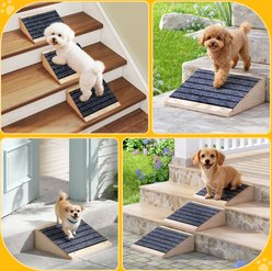 Coziwow Wooden Stairs Dog & Cat Ramp, Natural, 2 count slide 2 of 9