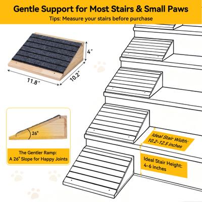 Show full view: Coziwow Wooden Stairs Dog & Cat Ramp, Natural, 2 count slide 7 of 10