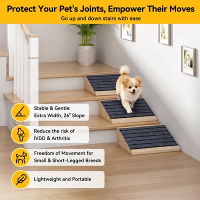 Show full view: Coziwow Wooden Stairs Dog & Cat Ramp, Natural, 2 count slide 5 of 10