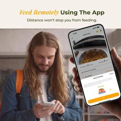 Show full view: Arenti Bluetooth Smart Dog & Cat Feeder with Camera, 17-cup slide 5 of 10