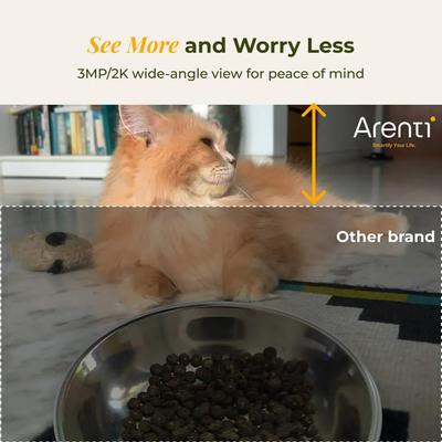 Show full view: Arenti Bluetooth Smart Dog & Cat Feeder with Camera, 17-cup slide 7 of 10
