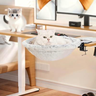 Show full view: Gapzer Keep Your Cat Close Desk-Mounted Hammock Cat Bed with Removable Washable Cover, 16 x 16 x 5-in, Grey slide 8 of 9