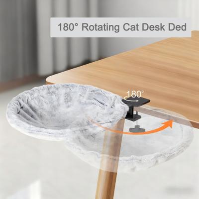 Show full view: Gapzer Keep Your Cat Close Desk-Mounted Hammock Cat Bed with Removable Washable Cover, 16 x 16 x 5-in, Grey slide 3 of 9