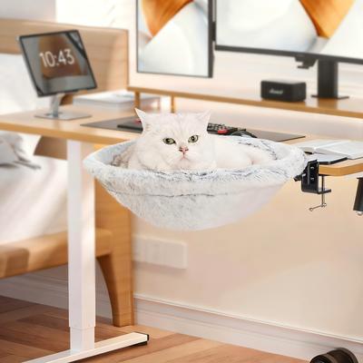 Show full view: Gapzer Keep Your Cat Close Desk-Mounted Hammock Cat Bed with Removable Washable Cover, 16 x 16 x 5-in, Grey slide 7 of 9