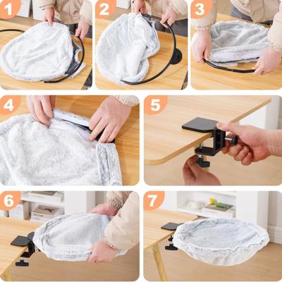 Show full view: Gapzer Keep Your Cat Close Desk-Mounted Hammock Cat Bed with Removable Washable Cover, 16 x 16 x 5-in, White slide 5 of 9