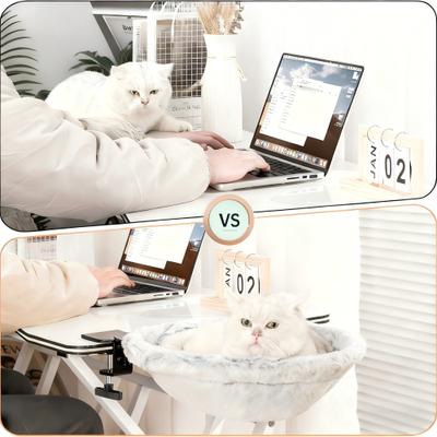 Show full view: Gapzer Keep Your Cat Close Desk-Mounted Hammock Cat Bed with Removable Washable Cover, 16 x 16 x 5-in, Grey slide 4 of 9