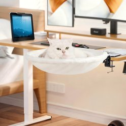 Gapzer Keep Your Cat Close Desk-Mounted Hammock Cat Bed with Removable Washable Cover, 16 x 16 x 5-in, White slide 2 of 9