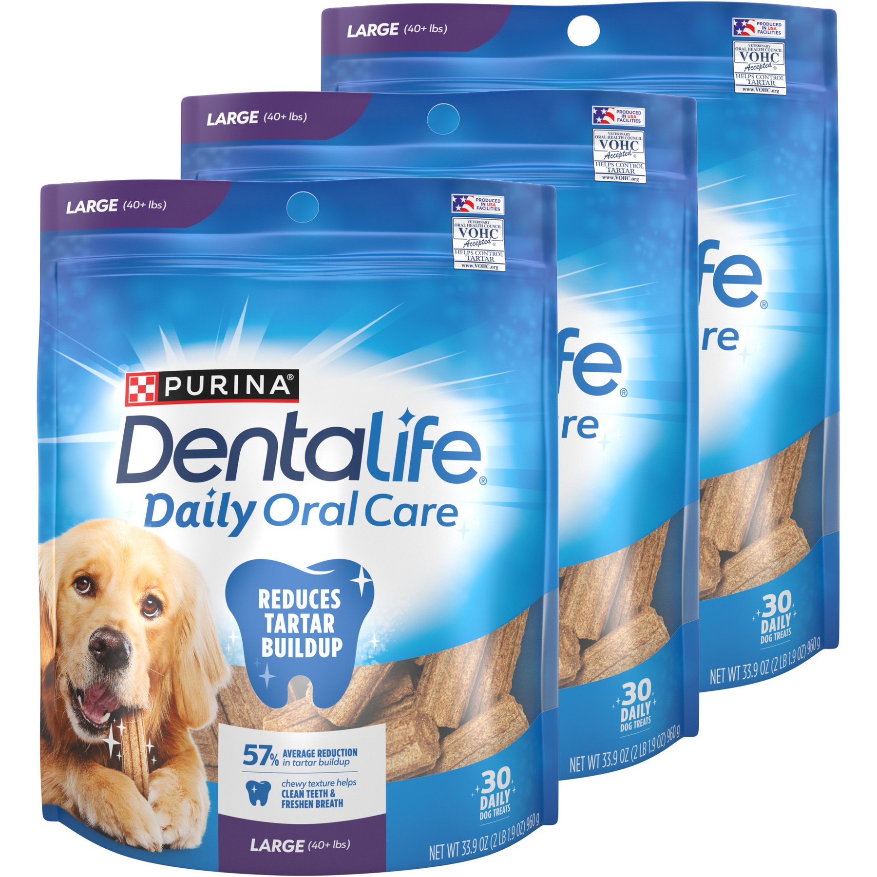 DentaLife Daily Oral Care Chicken Flavor Large Adult Dental Dog Treats, 90 count pouch
