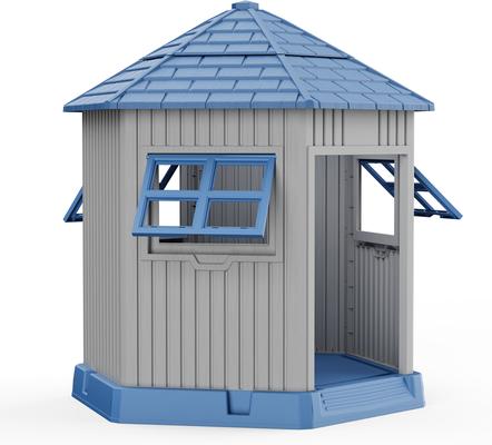 Show full view: Yafylly Hexagonal Outdoor Dog House, Blue slide 3 of 9