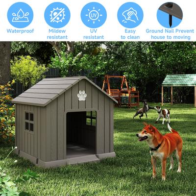 Show full view: Yafylly 38-inch Durable Outdoor & Indoor Dog House, Light Brown slide 6 of 9