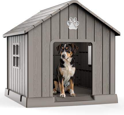 Show full view: Yafylly 38-inch Durable Outdoor & Indoor Dog House, Light Brown slide 2 of 9
