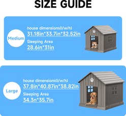 Yafylly 31-inch Durable Outdoor & Indoor Dog House, Light Brown slide 2 of 9
