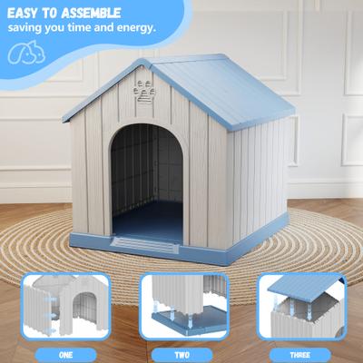 Show full view: Yafylly Durable Outdoor Dog House, Blue slide 7 of 7
