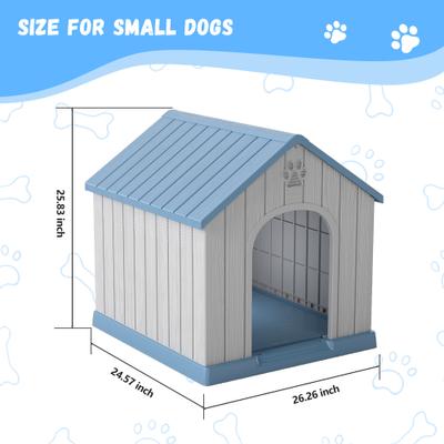 Show full view: Yafylly Durable Outdoor Dog House, Blue slide 3 of 7
