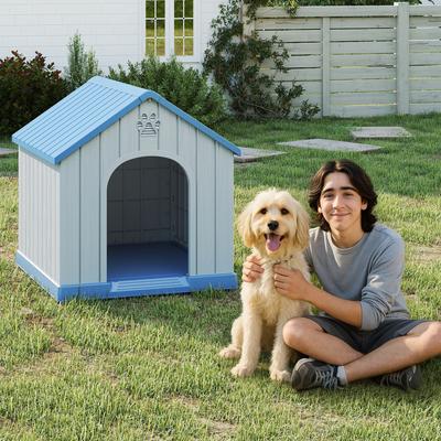 Show full view: Yafylly Durable Outdoor Dog House, Blue slide 4 of 7
