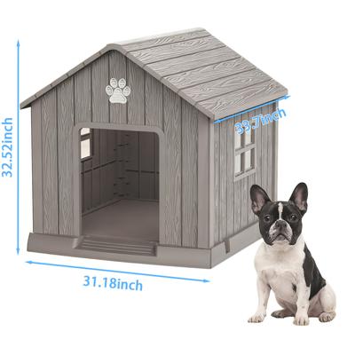Show full view: Yafylly 31-inch Durable Outdoor & Indoor Dog House, Light Brown slide 2 of 9