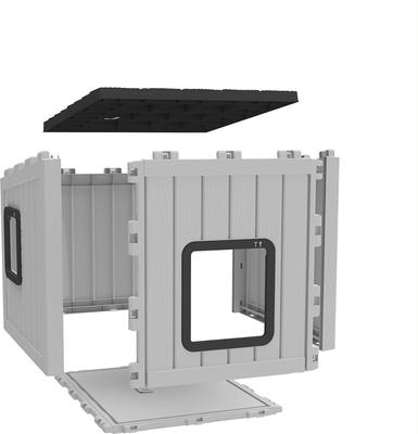 Show full view: Yafylly Outdoor Sloped Roof Cat House, Gray-Black slide 2 of 8