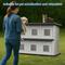 Show in main carousel: Yafylly Double-Decker 6 Room Outdoor Cat House, Gray & Black slide 7 of 9