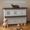 Show in main carousel: Yafylly Double-Decker 6 Room Outdoor Cat House, Gray & Black slide 6 of 9