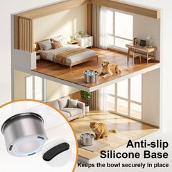 Casfuy Spill Proof Stainless Steel with Non-Skid Base Dog Water Bowl, X-Large: 5.6-L slide 2 of 7