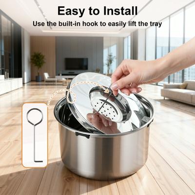 Show full view: Casfuy Spill Proof Stainless Steel with Non-Skid Base Dog Water Bowl, X-Large: 5.6-L slide 6 of 7