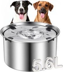 Casfuy Spill Proof Stainless Steel with Non-Skid Base Dog Water Bowl, X-Large: 5.6-L slide 1 of 7