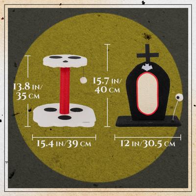 Show full view: Happy & Polly Durable 2-Piece Gothic Sisal Cat Scratcher Set Toy Collection slide 9 of 9