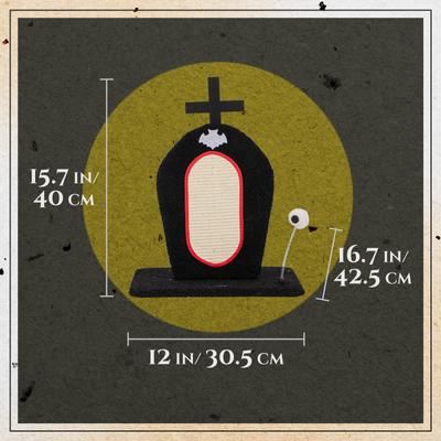 Show full view: Happy & Polly Tombstone Design 16-in Plush Upright Cat Scratching Post with Cross Accent slide 10 of 11