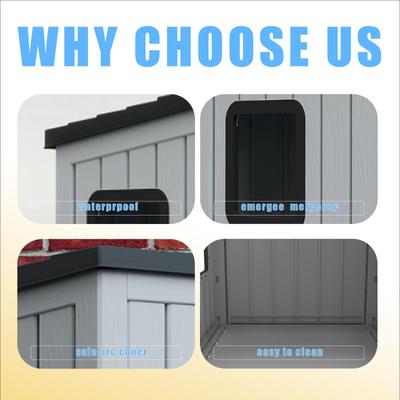 Show full view: Yafylly Outdoor Sloped Roof Cat House, Gray-Black slide 3 of 8