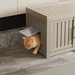 Yafylly Multi-functional Storage Cabinet Cat House, Light Beige slide 2 of 9