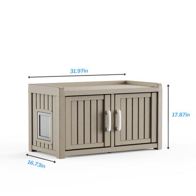 Show full view: Yafylly Multi-functional Storage Cabinet Cat House, Light Beige slide 5 of 10