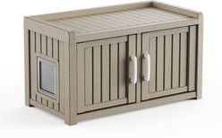 Yafylly Multi-functional Storage Cabinet Cat House, Light Beige