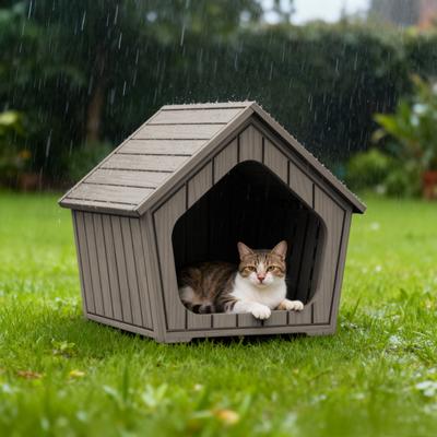 Show full view: Yafylly Indoor Cabin Style Cat House, Light Beige slide 9 of 9