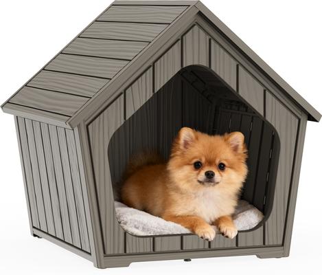 Show full view: Yafylly Indoor Cabin Style Cat House, Light Beige slide 4 of 9