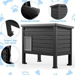 Yafylly Deluxe Outdoor Cat House with Removable Divider, Black slide 2 of 8