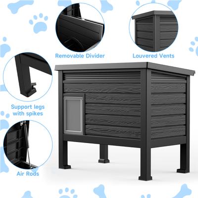 Show full view: Yafylly Deluxe Outdoor Cat House with Removable Divider, Black slide 9 of 9