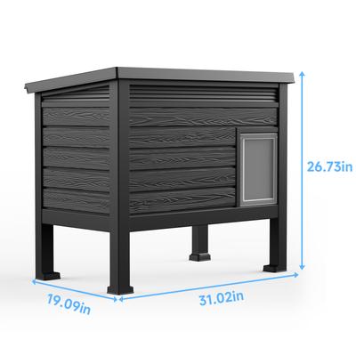 Show full view: Yafylly Deluxe Outdoor Cat House with Removable Divider, Black slide 4 of 9