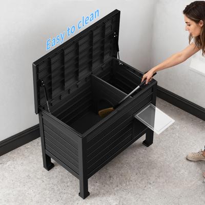 Show full view: Yafylly Deluxe Outdoor Cat House with Removable Divider, Black slide 8 of 9