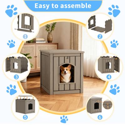 Show full view: Yafylly Multi-Functional Cat House & Litter Box Cabinet, Light Beige slide 7 of 9
