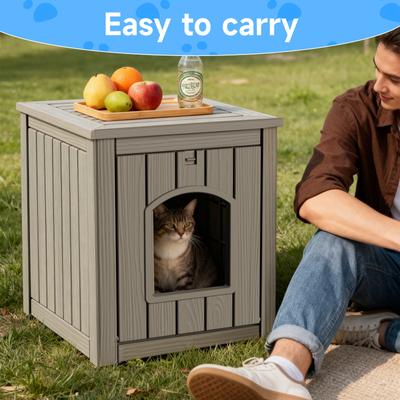 Show full view: Yafylly Multi-Functional Cat House & Litter Box Cabinet, Light Beige slide 4 of 9