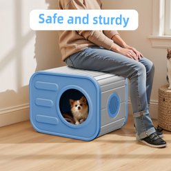 Yafylly Indoor Camera-Style Cat Bed, Grey & Blue slide 2 of 9