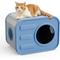 Show in main carousel: Yafylly Indoor Camera-Style Cat Bed with Plush Cushion, Grey & Blue slide 2 of 9